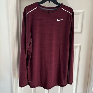 Nike Men's Maroon Long Sleeve Shirt Size L